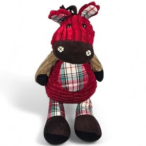 Jellycat Red Corduroy &‎ Plaid Horse 14" Plush Stuffed Toy